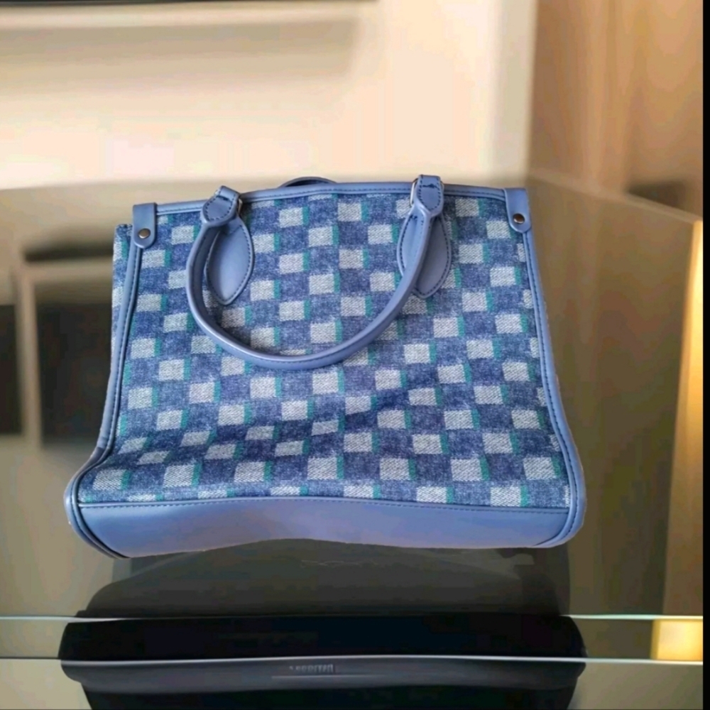 🔥Blue & Green Checkered Handbag🔥 - Picture 4 of 12